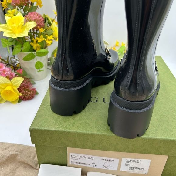 Women’s Gucci Horsebit, accent, ankle rubber, rain/snow boot size 40 made Italy. - Picture 8 of 11